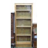 PINE DISPLAY CABINET, stripped pine cabinet, fitted 1 glazed door, enclosing 4 shelves, 70cm width