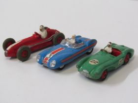 VINTAGE RACING CARS, 1950s Dinky Toys Maserati, together with a Dinky Aston Martin and a Corgi Lotus