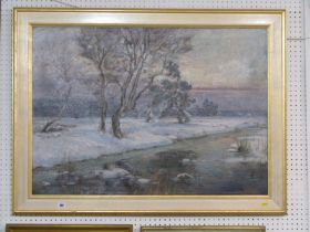 S FRANZ, signed oil on canvas "A Winter Landscape", 65cm x 90cm