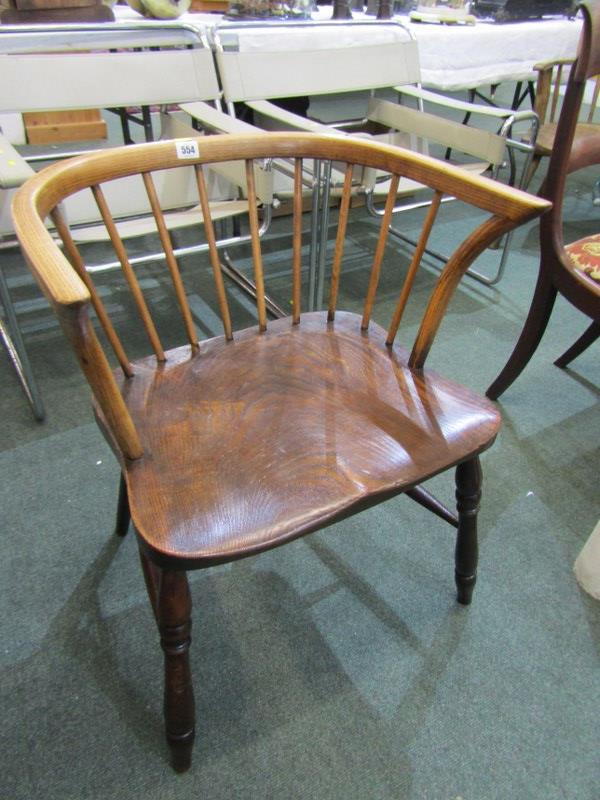 STICK BACK KITCHEN CHAIR, beech framed low back, stick back chair, with H stretcher base - Image 4 of 4