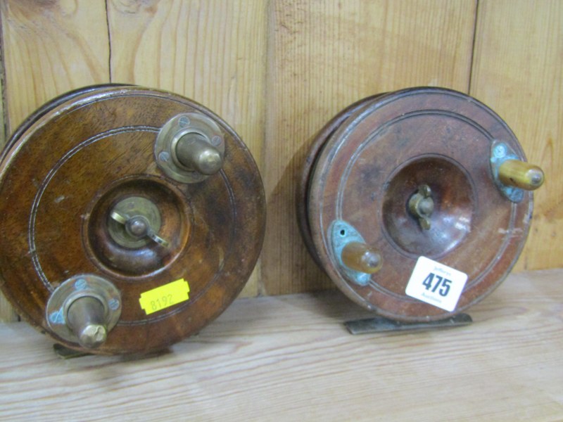 ANTIQUE FISHING, 4 assorted wooden reels, The Millwards Starback Pickup fly reel, 5", also a - Image 4 of 5
