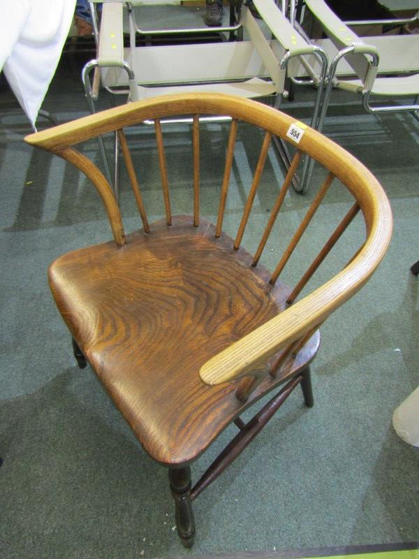 STICK BACK KITCHEN CHAIR, beech framed low back, stick back chair, with H stretcher base - Image 3 of 4