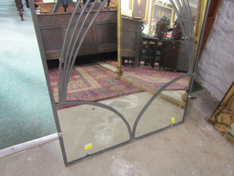 ART DECO DESIGN MIRROR, leaded glazed Art Deco design mirror, 73cm height - Image 3 of 3