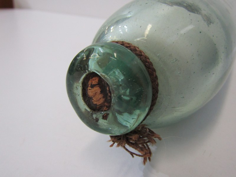 ANTIQUE GLASS, antique glass rolling pin, internally decorated with prints including military - Image 9 of 10