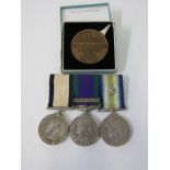 COPY MEDAL GROUP & OLYMPIC MEDALLION, Elizabeth II Tailor's set/copy group of 3 medals including