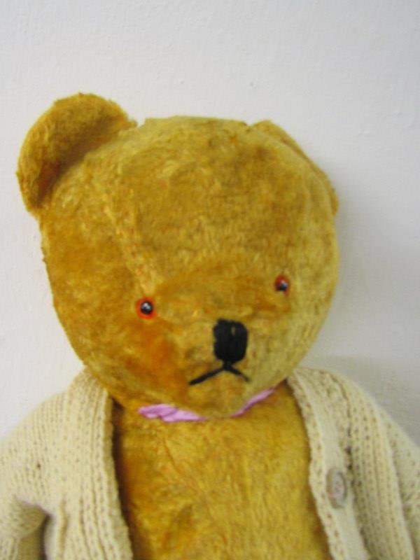 VINTAGE JOINTED TEDDY BEAR, in plush mohair, 74cm, together with 1940s style panda bear, 17cm - Image 2 of 11