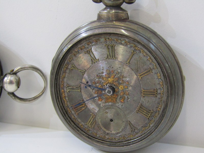 2 SILVER CASED POCKET WATCHES, 1 early pear cased, a/f condition missing glass and subsidiary - Image 2 of 4