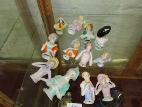 HALF LADIES/PIN DOLL FIGURES collection of 12 figures
