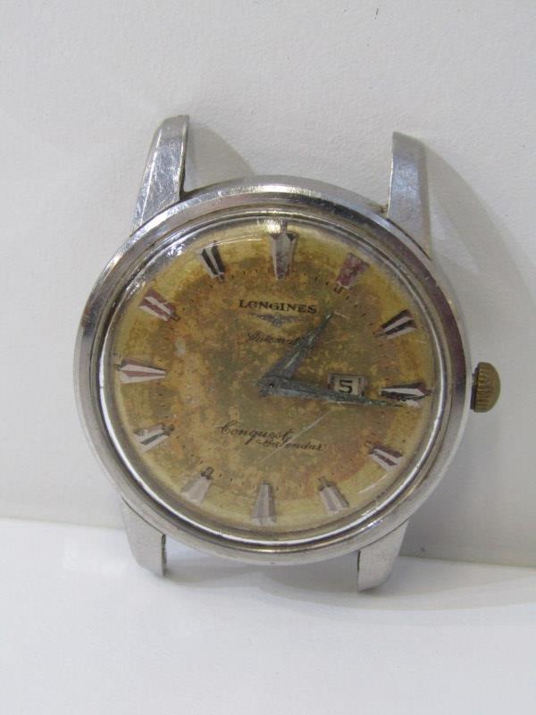 LONGINES WRIST WATCH, vintage Longines Conquest calendar wrist watch in stainless steel case