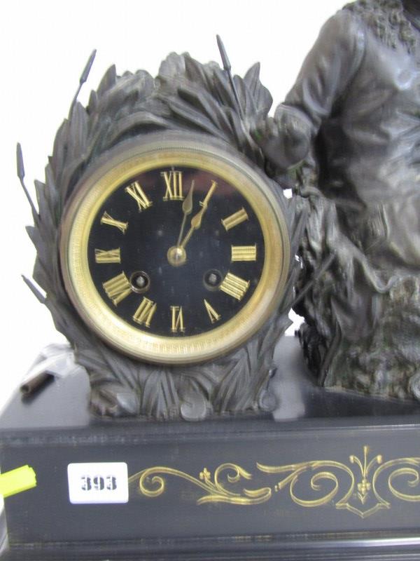 ORNATE FRENCH MANTEL CLOCK marked C L Fourier, with black dial and Roman numerals, decorated a - Image 3 of 6