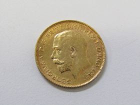 GOLD HALF SOVEREIGN, George V 1914 gold half sovereign, higher grade