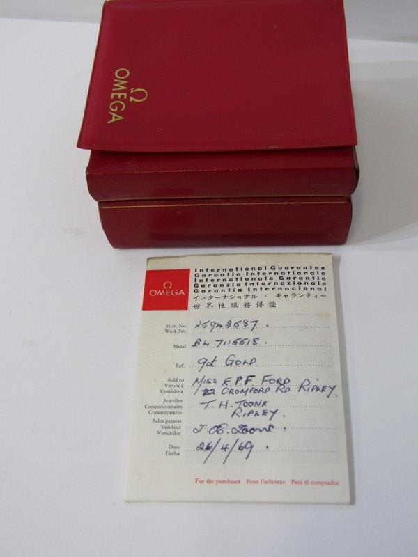 OMEGA WRIST WATCH, with original paperwork dated 26th April 1969, lady's 9ct yellow gold cased - Image 4 of 6