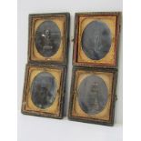 EARLY PHOTOGRAPHY, set of 4 daguerreotype portraits, each 7.5cm height
