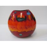 POOLE POTTERY, Poole pottery purse vase in the Volcano pattern, 20cm height