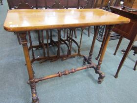 MILITARY TABLE, 19th century stained beech framed rectangular form side table with turned