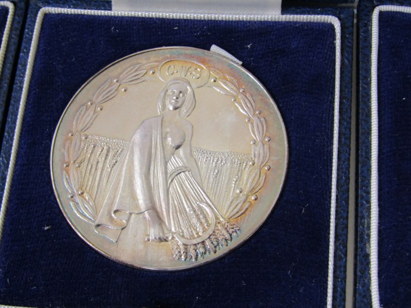 SILVER MEDALLIONS, 6 silver bakers medallions; including first prize for sponge goods 1960, first - Image 3 of 3
