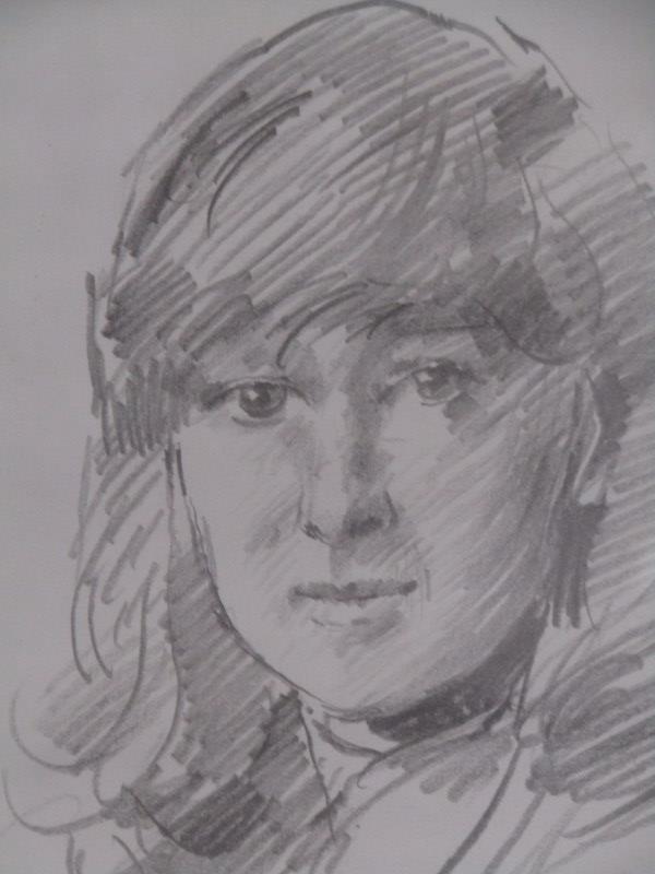 R O LENKIEWICZ, pencil portrait of Sally Johnson, 32cm x 24cm, signed - Image 2 of 4