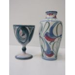 ALDERMASTON POTTERY, an Aldermaston vase decorated with stylised birds, 20cm height by Alan Caiger-