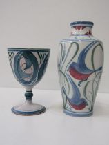 ALDERMASTON POTTERY, an Aldermaston vase decorated with stylised birds, 20cm height by Alan Caiger-