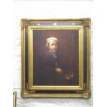 SIGNED OIL ON CANVAS, Rembrandt, modern oil in the old master style, signed to right hand corner,