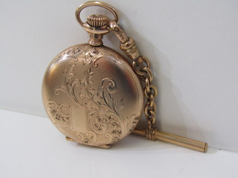LADY'S WALTHAM FULL HUNTER POCKET WATCH, gold plated case in very good condition, watch appears to - Image 3 of 10