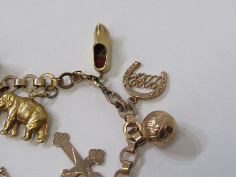 GOLD CHARM BRACELET, 9ct gold bracelet set with 10 charms, 18.5 grams - Image 3 of 5