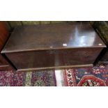 19th CENTURY PINE BLANKET BOX, with rising lid, 93cm width
