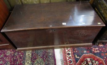 19th CENTURY PINE BLANKET BOX, with rising lid, 93cm width