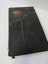 EDWARDIAN POSTCARD ALBUM, containing approx, 150 assorted view cards, also sentimentals, humour, etc