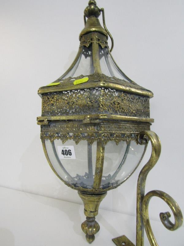 VENETIAN STYLE BRASS LANTERN, copy brass lantern with bracket, 50cm height - Image 5 of 5