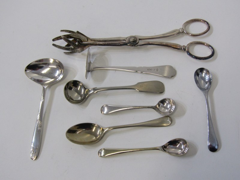 ANTIQUE SILVER SUGAR NIPS, initialled CDE 12cms length hallmarks indistinct, also silver mounted - Image 9 of 9