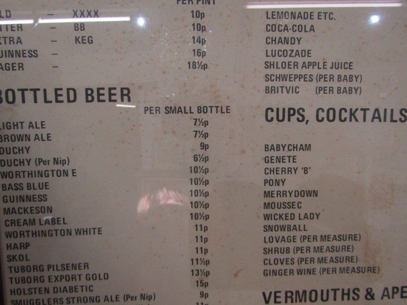 BREWERIANA, St Austell brewery early 1970's bar price list (10p a pint) 43 x 56cms - Image 3 of 3