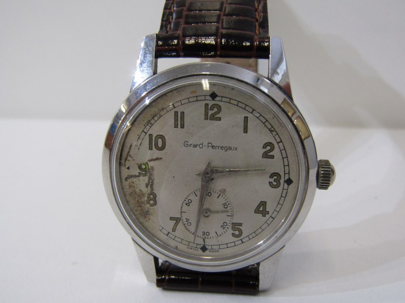 GIRARD PERREGAUX WRIST WATCH, mechanical movement, Arabic numerals with subsidiary second hand,