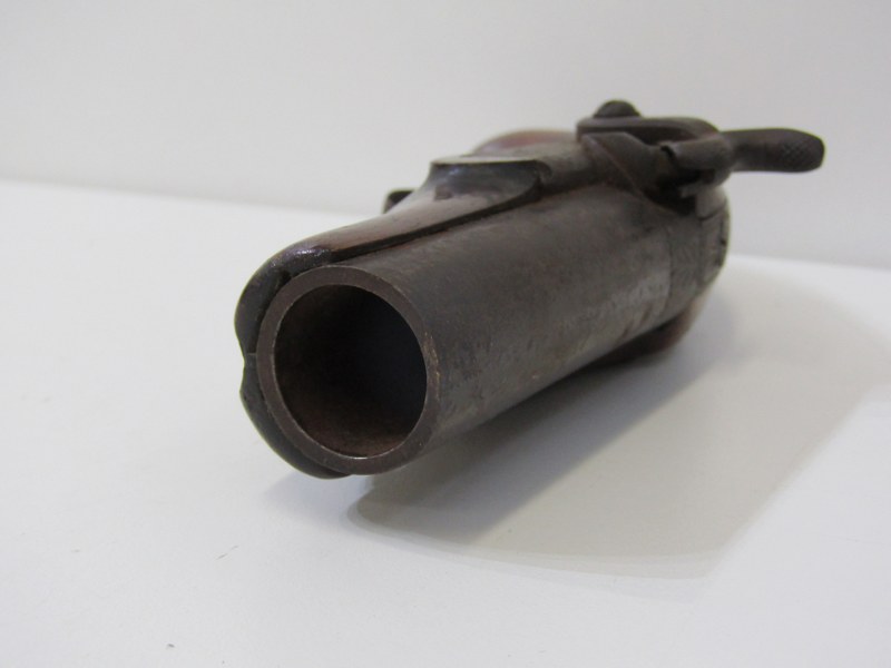 EARLY 19TH CENTURY PERCUSSION PISTOL, with walnut stock, 22cm length - Image 3 of 6