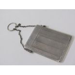 SILVER CARD CASE, with engine turned decoration, 10cm, 97 grams