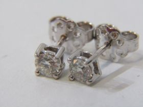 DIAMOND STUD EARRINGS, pair of 18ct white gold stud earrings set round brilliant cut diamonds, in