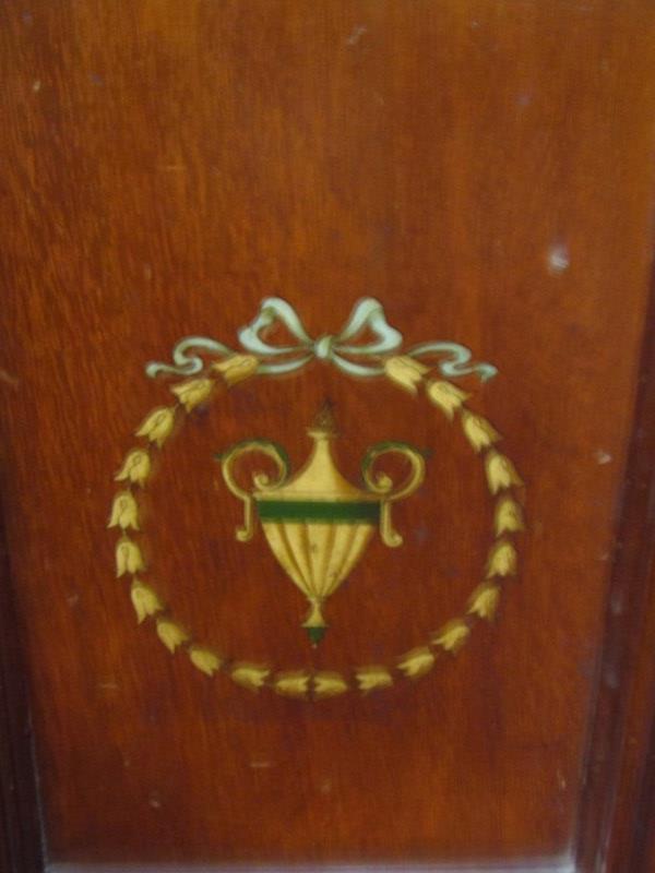 EDWARDIAN MAHOGANY PURDONIUM, with transfer print decoration to front, 39cm width - Image 2 of 2