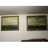 PAIR OF SIEDEN OIL ON CANVASES, Marine Scenes, "Twee-amot three masted sailing ship from Rotterdam",