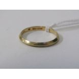 GOLD BAND RING, 18ct yellow gold band ring, size N, 1.6 grams