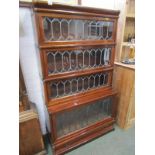 GLOBE WERNICKE BOOKCASE, 4 section mahogany Globe Wernicke bookcase with leaded glass doors,