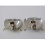 DANISH CANDLEHOLDERS, pair of Carl M Cohr Danish silver plated retro candle holders