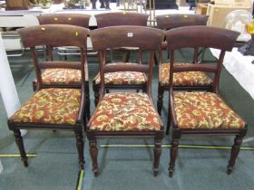 SET OF 19TH CENTURY MAHOGANY DINING CHAIRS, set of 6 19th Century mahogany bar back dining chairs on