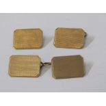GOLD CUFF LINKS, pair of 9ct yellow gold cuff links, with engine turned decoration, 4.2 grams