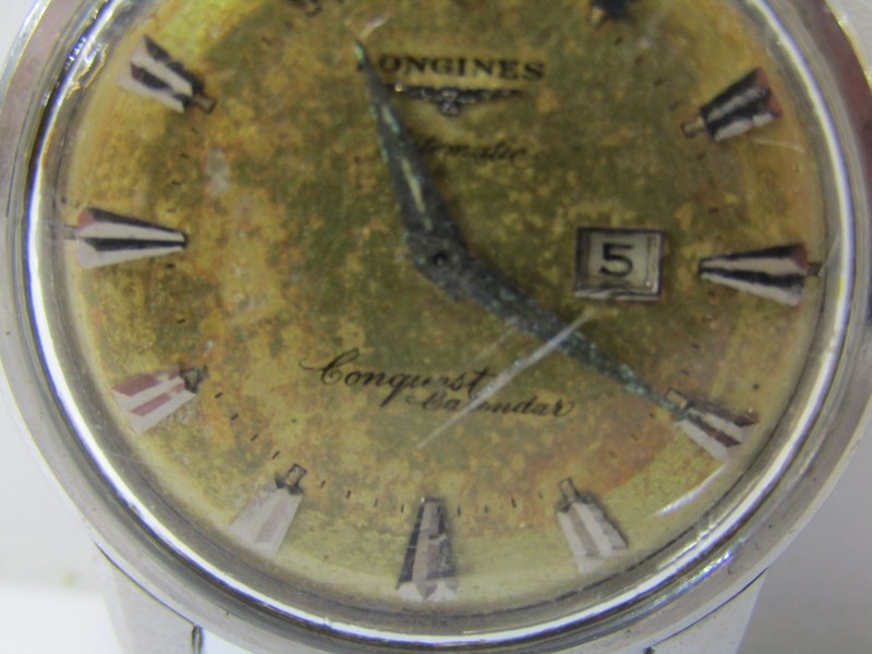 LONGINES WRIST WATCH, vintage Longines Conquest calendar wrist watch in stainless steel case - Image 6 of 6