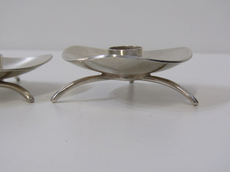 DANISH CANDLEHOLDERS, pair of Carl M Cohr Danish silver plated retro candle holders - Image 2 of 3