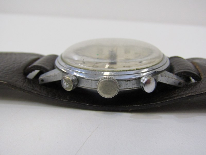 PIERCED CHRONOGRAPH WRIST WATCH, movement appears in good working condition, starting ,stopping - Image 2 of 4