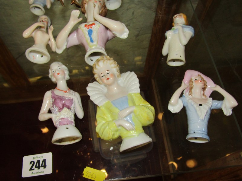 PIN DOLL/HALF LADY FIGURES, collection of 10 figures various sizes largest 12 cms. - Image 2 of 5