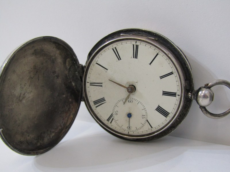 2 SILVER CASED POCKET WATCHES, 1 early pear cased, a/f condition missing glass and subsidiary - Image 3 of 4