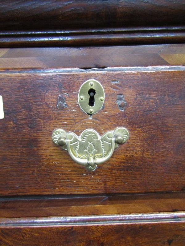 18th CENTURY CHEST ON STAND, walnut chest, fitted 2 short and 3 long drawers, base fitted 3 - Image 7 of 9