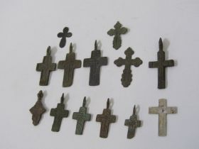 SELECTION OF ANTIQUE EASTERN CROSSES, various designs, 18th/19th century